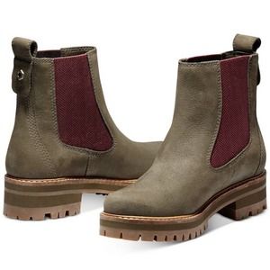 Timberland Olive and Burgundy Ankle Boots